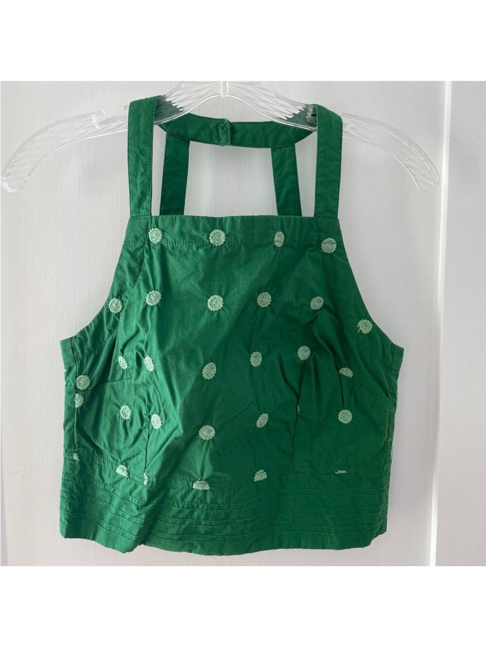 Maeve by Anthropologie Green Embroidered Square-Neck Crop Top Size 6